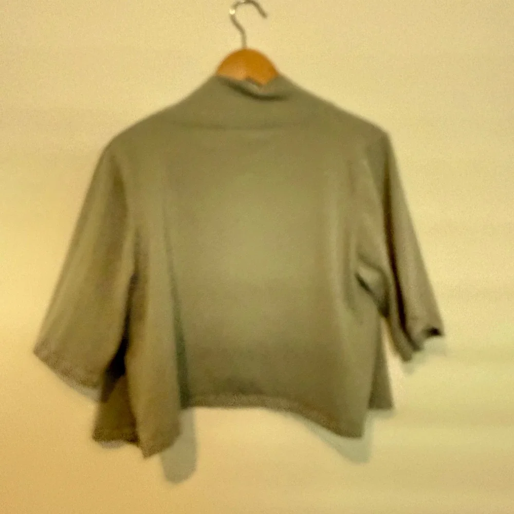Ashley Stewart Shrug Sweater Womens 14/16 Grey Open Front Knit